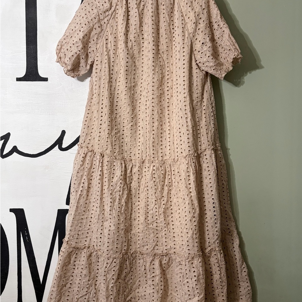 Polagram Beige Eyelet Midi Dress - Picture 6 of 7
